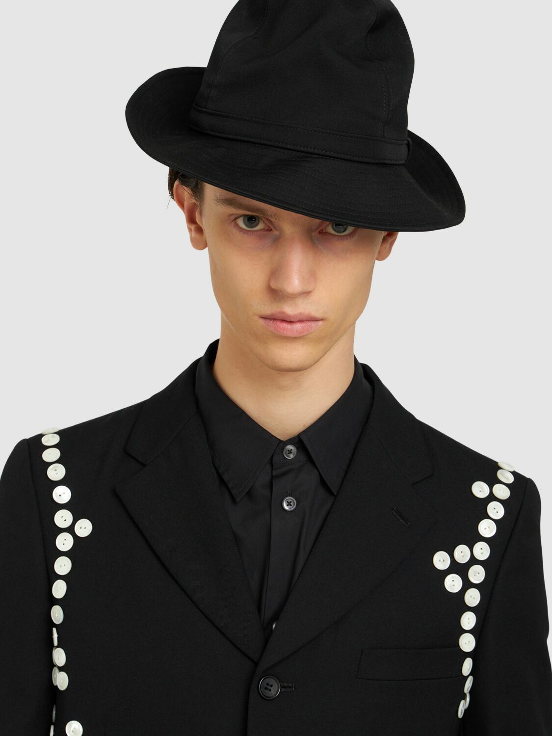 YOHJI YAMAMOTO Fedora Wrinkled Wool Gabardine Hat Yohji Yamamoto