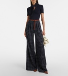 Max Mara Polka-dot jersey wide-leg pants