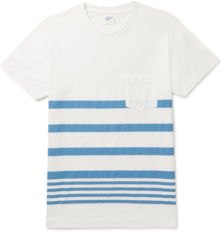 Photo: Velva Sheen - Striped Cotton-Jersey T-Shirt - White