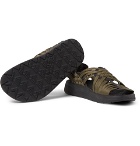 Malibu - Canyon Woven Nylon-Webbing and Faux Leather Sandals - Army green