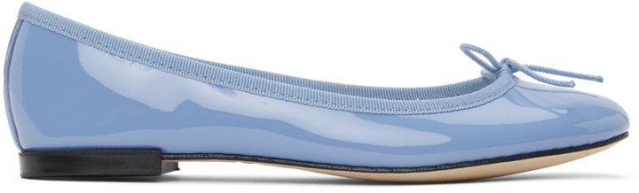 Photo: Repetto SSENSE Exclusive Blue Patent Cendrillion Ballerina Flats