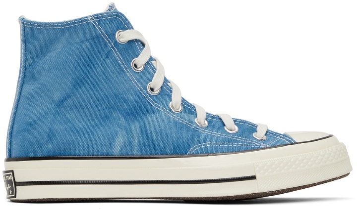 Photo: Converse Blue Washed Chuck 70 Hi Sneakers