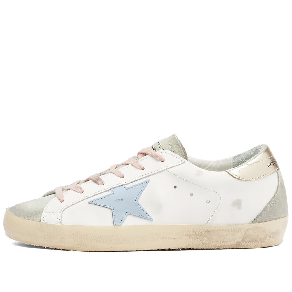 スニーカー Golden  Super Star Leather Sneakers Blue And White Super-Star leather sneakers in white - Golden Goose Kids
