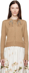 Erdem Beige Cropped Cardigan