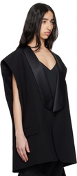 MM6 Maison Margiela Black Satin Lapel Vest