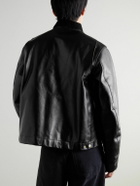 Sacai - Carhartt WIP Cotton Corduroy-Trimmed Leather Jacket - Black