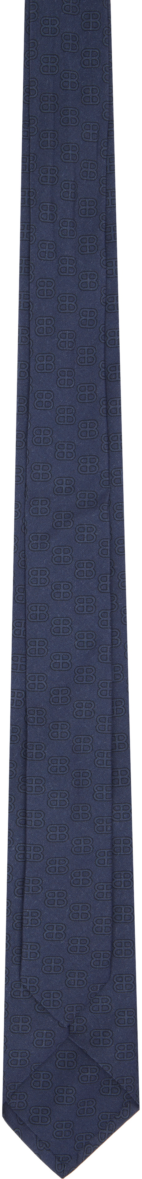 BALENCIAGA フルイド リヨセル ネクタイ Balenciaga Blue Lyocell Tie Balenciaga