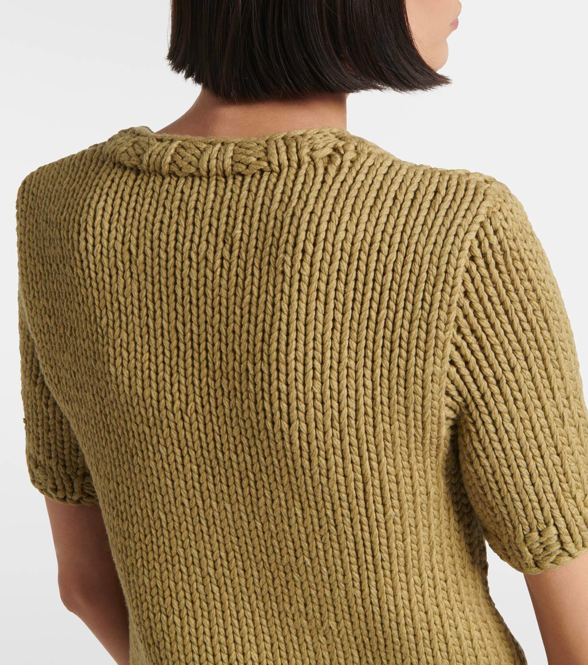 CO Ribbed-knit cotton-blend top