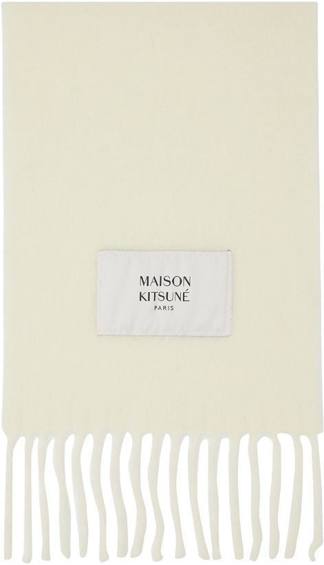 Photo: Maison Kitsuné Off-White Patch Scarf