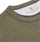 Brunello Cucinelli - Melangé Cotton-Blend Jersey Sweatshirt - Green