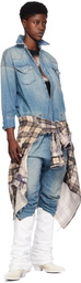 R13 Blue Cowboy Drop Denim Jumpsuit