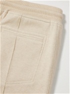 Brunello Cucinelli - Tapered Pintucked Cashmere-Blend Jersey Sweatpants - Neutrals