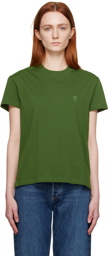 AMI Paris Green Tonal Ami de Cœur T-Shirt