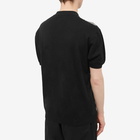 Beams Plus Men's Zip Stripe Polo Shirt Knit in Black