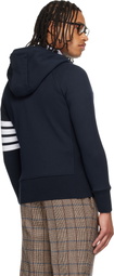Thom Browne Navy Classic Loopback 4-Bar Full Zip Hoodie