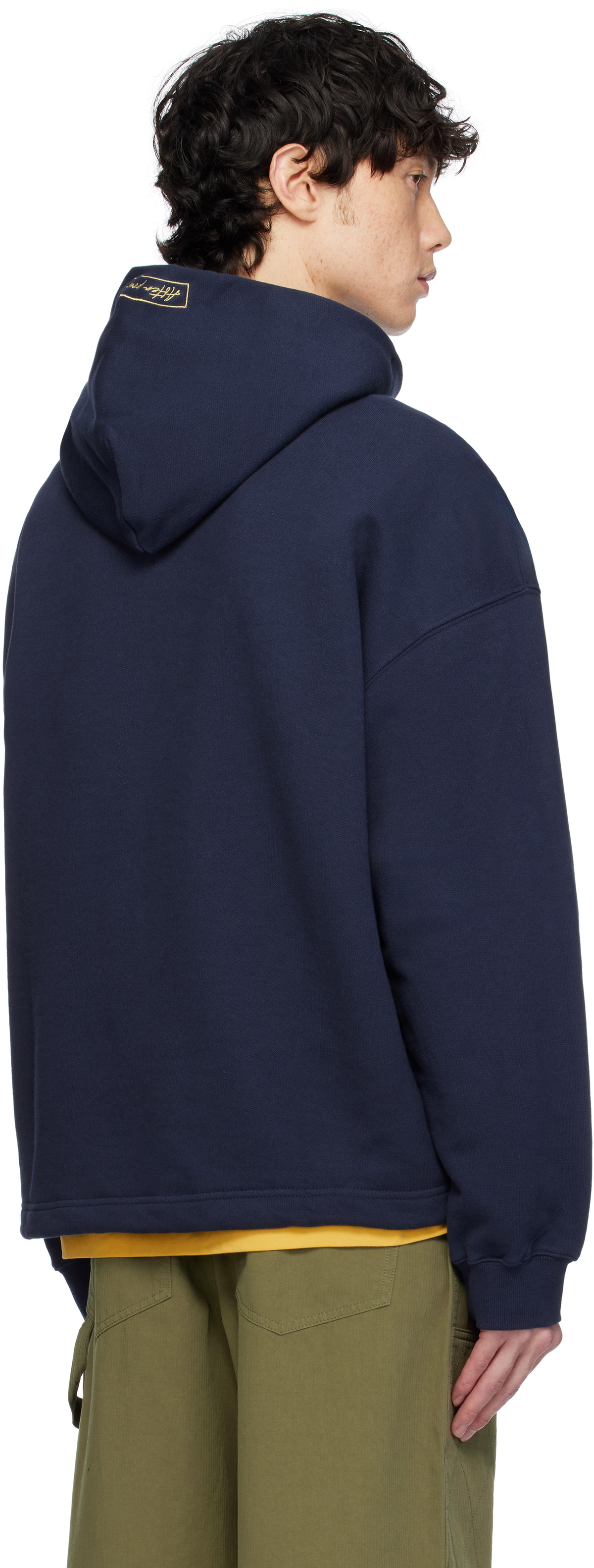 AFTER PRAY Navy Flora Stamp Hoodie