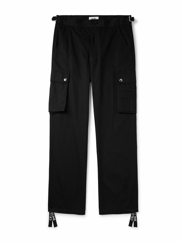 Photo: CELINE - Straight-Leg Cotton and Linen-Blend Cargo Trousers - Black