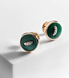 Pomellato Pom Pom Dot 18kt rose gold earrings with malachite and diamonds