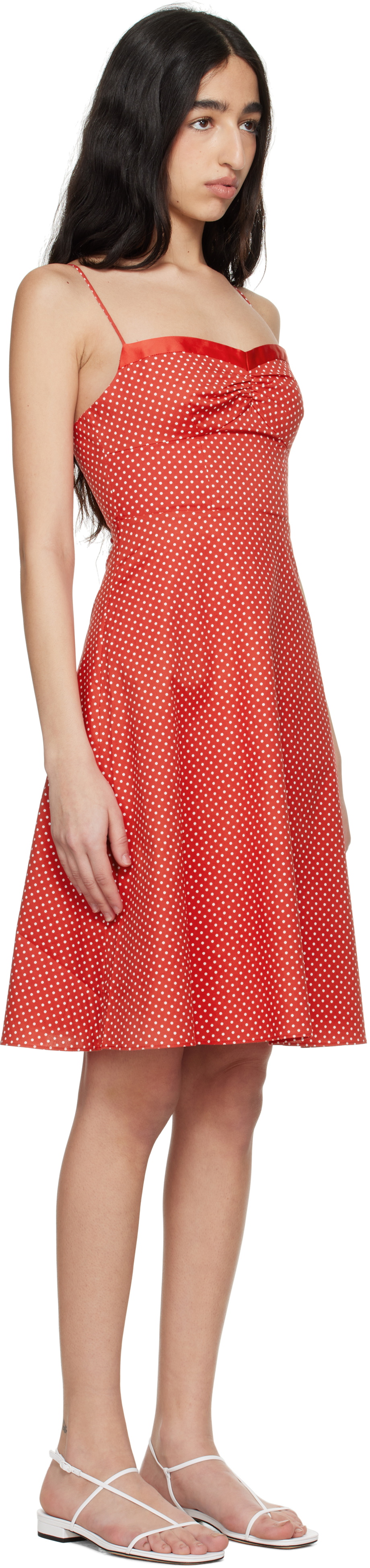 GUIZIO Red Margaux Midi Dress