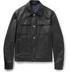 Brioni - Full-Grain Leather Jacket - Men - Navy