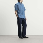 Drôle de Monsieur Men's Short Sleeve Check Shirt in Blue