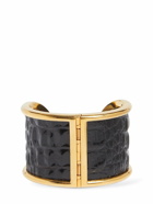 TOM FORD Embossed Leather & Brass Cuff Bracelet