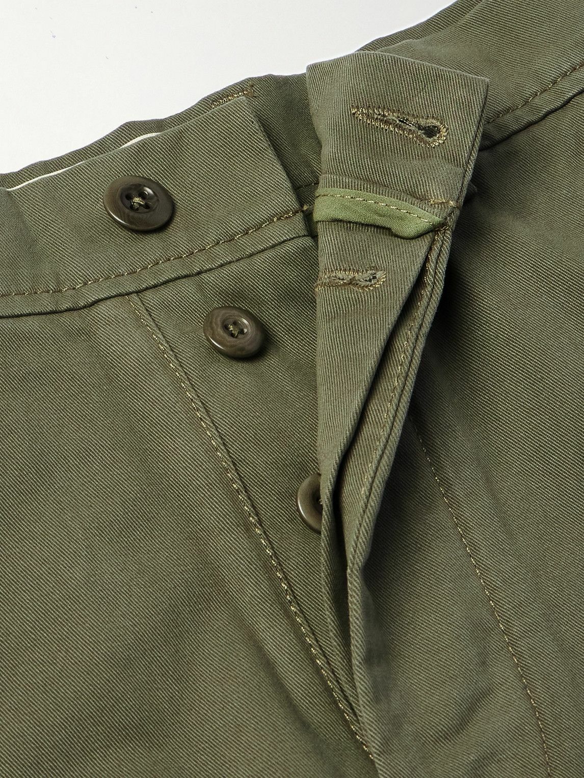 Officine Générale - Straight-Leg Garment-Dyed Cotton-Twill Trousers - Green