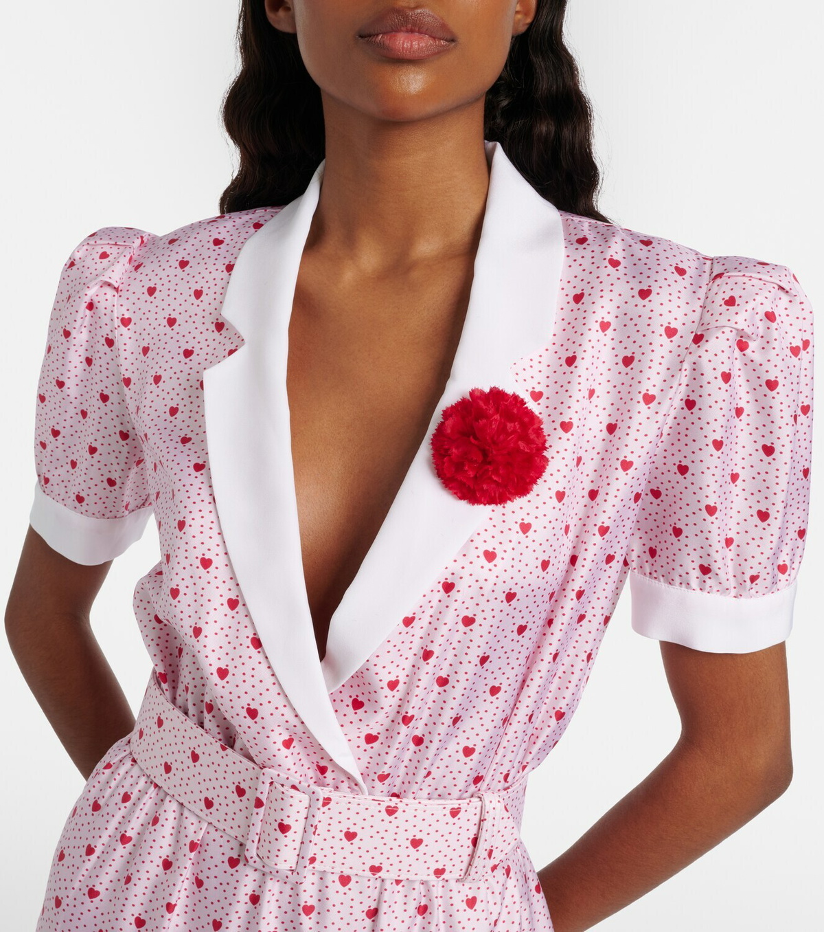 Rodarte Printed silk twill minidress
