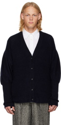 rito structure Navy Puff Sleeve Cardigan