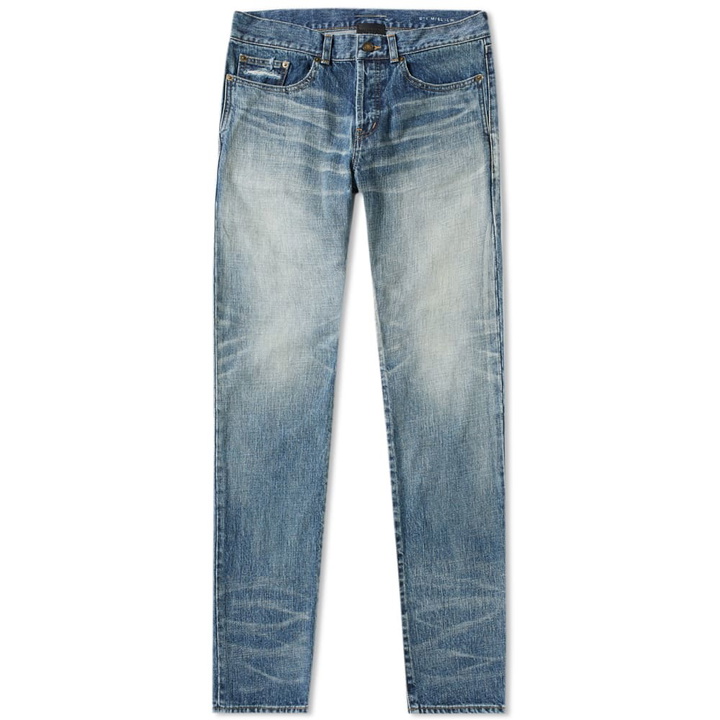 Photo: Saint Laurent Slim Fit Jean Dark Old Used Blue Wash