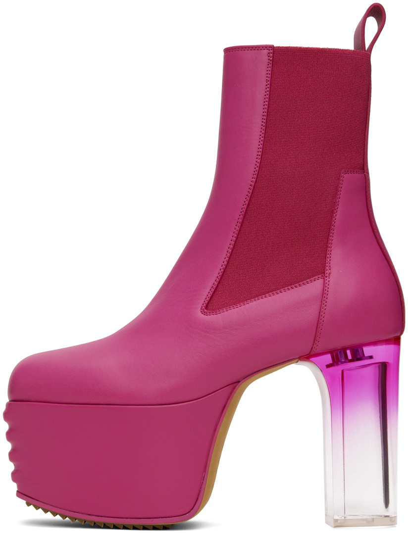 Rick Owens Pink Minimal Grill Platform Chelsea Boots Rick Owens
