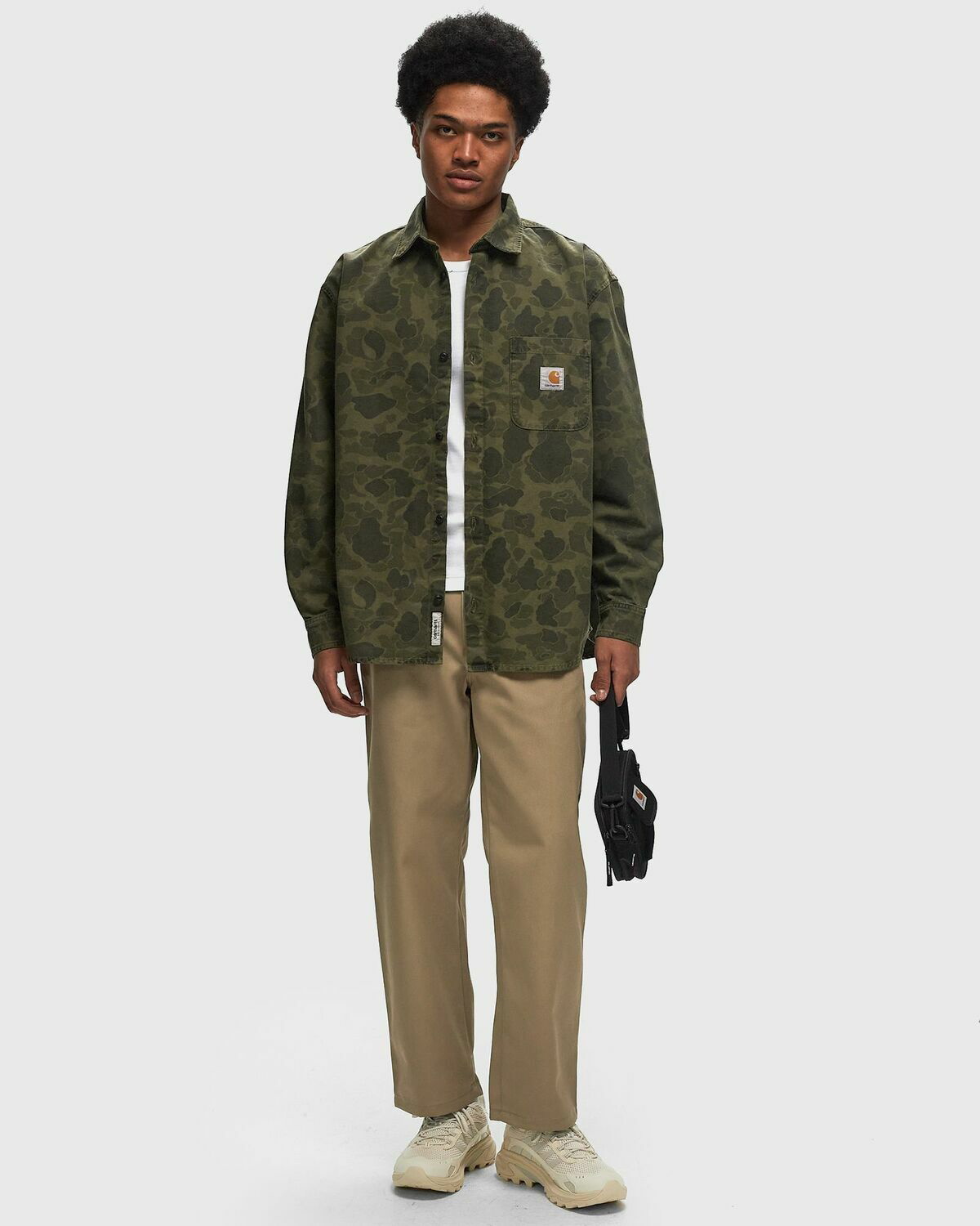 シャツ CARHARTT L/S DUCK SHIRT SA477 Carhartt Wip L/S Duck Shirt Green Overshirts Carhartt WIP