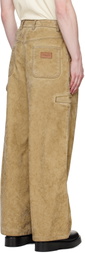 Alexander Wang Tan Rounded Carpenter Faux-Suede Jeans