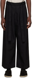 Naked & Famous Denim SSENSE Exclusive Black Wide Trousers
