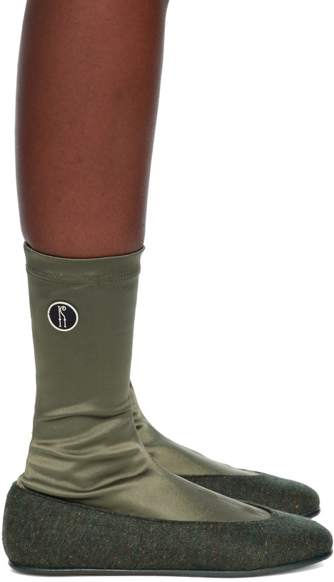 Photo: Kiko Kostadinov Khaki Proxima Low Ballerina Boots