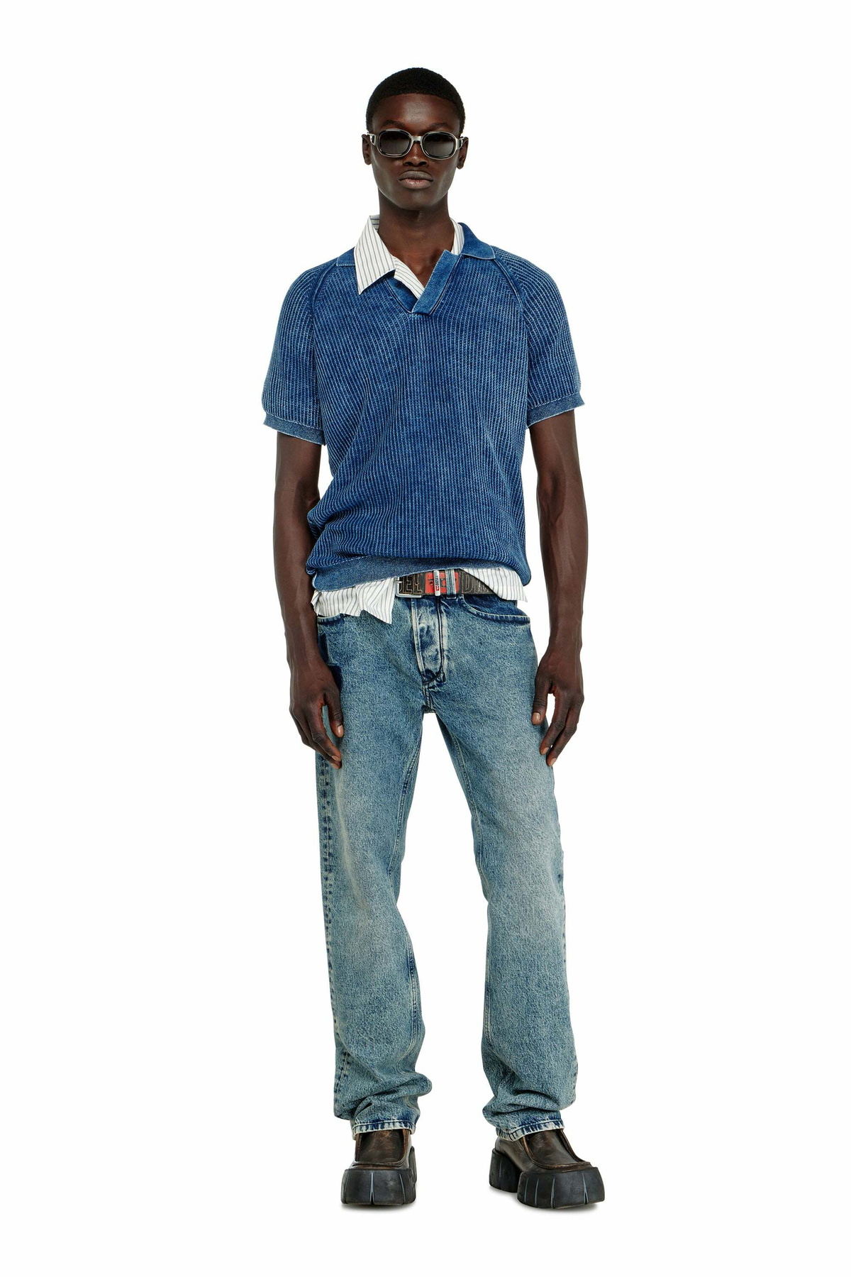 Diesel Regular Jeans Low Waist 1985 Larkee, Medium blue, Button fly