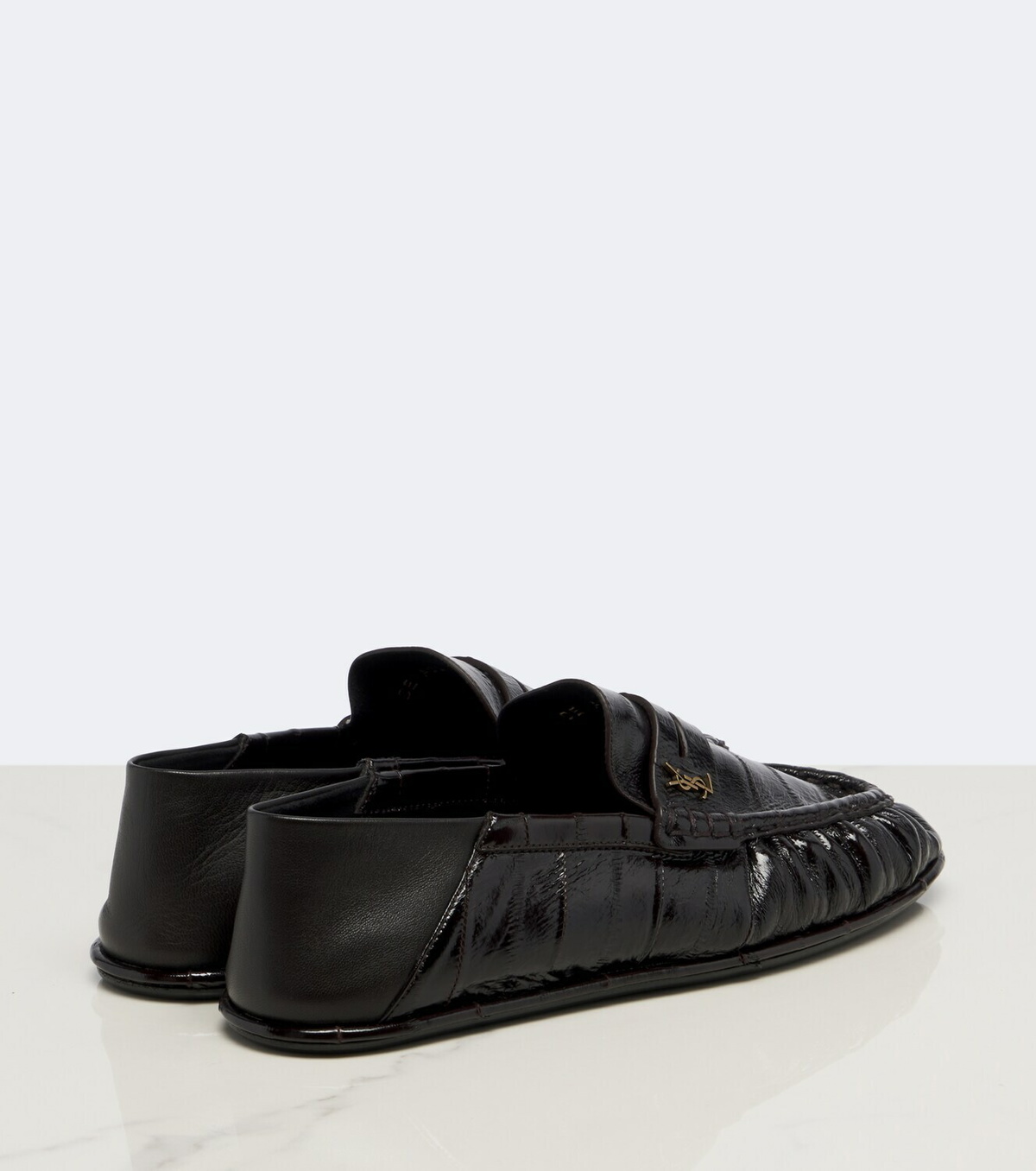 Saint Laurent Cassandre croc-effect leather loafers