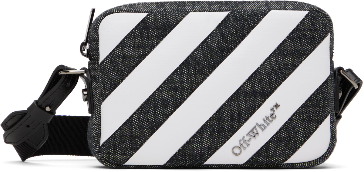 Off-White Black & White Diagonal Quilted Camera Bag