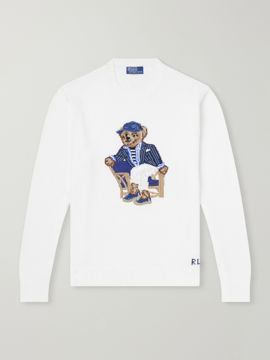 Polo Ralph Lauren - Polo Bear-Jacquard Cotton Sweater - White