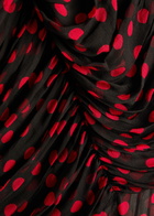 Ronny Kobo Lovisa Polka-dot Chiffon Midi Dress Black Red