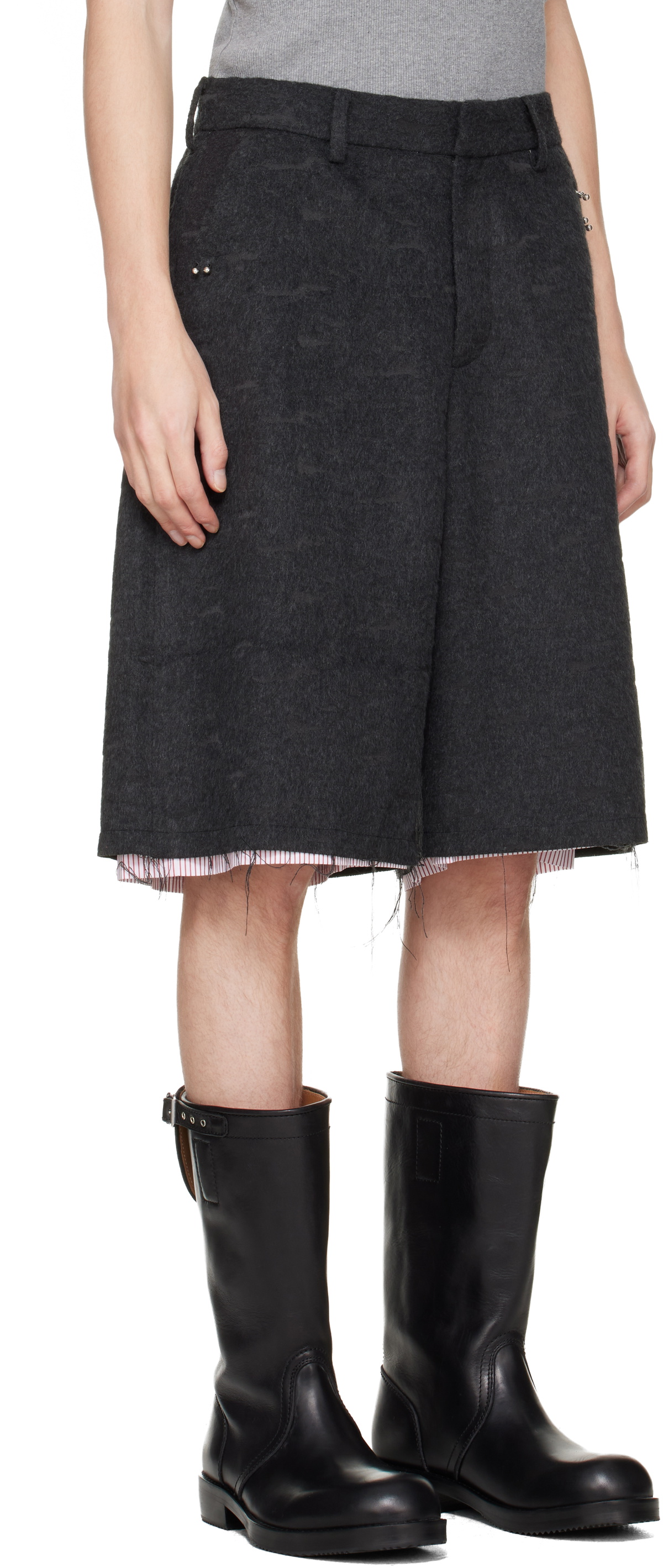 Charles Jeffrey LOVERBOY Gray Wide Tailored Shorts