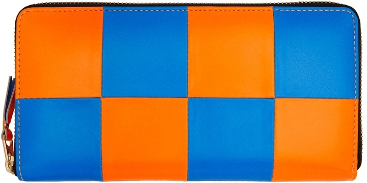 Photo: Comme des Garçons Wallets Blue & Orange Super Fluo Continental Wallet