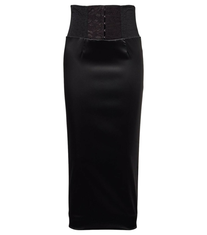 Photo: Dolce&Gabbana Corset satin midi skirt