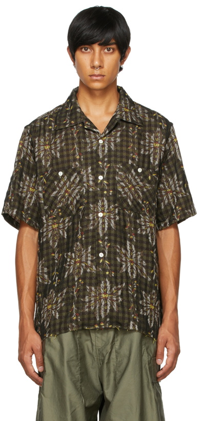 Photo: Needles Multicolor Flower Plaid Short Sleeve Shirt