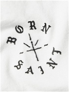 SAINT Mxxxxxx - Born X Raised Logo-Print Embroidered Cotton-Jersey T-Shirt - White