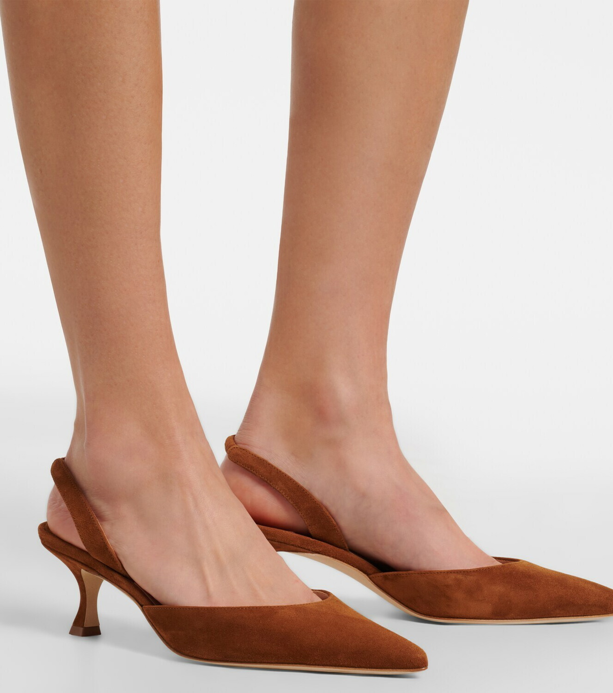 Manolo Blahnik Carolyne suede slingback pumps