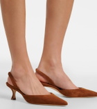 Manolo Blahnik Carolyne suede slingback pumps