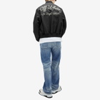 Off-White Men's Script Nylon Varsity Bomber Jacket in Black