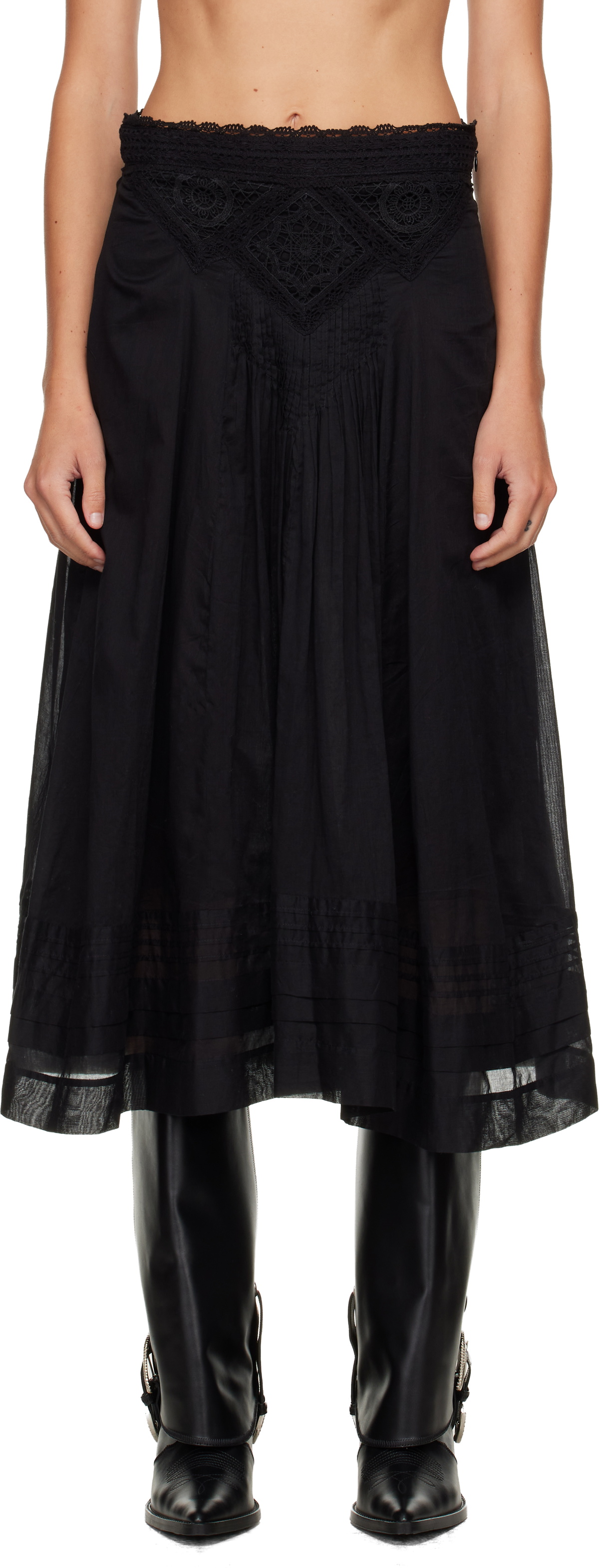 Isabel Marant Etoile Black Garliana Midi Skirt