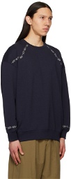 Universal Works Navy Hand-Embroidered Sweatshirt